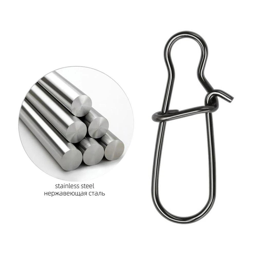 50 Stuks Rvs Vissen Snap Verslaafd Snap Pin Fastlock Clip Accessoires Visgerei Voor Barrel Swivel Lokken Haak