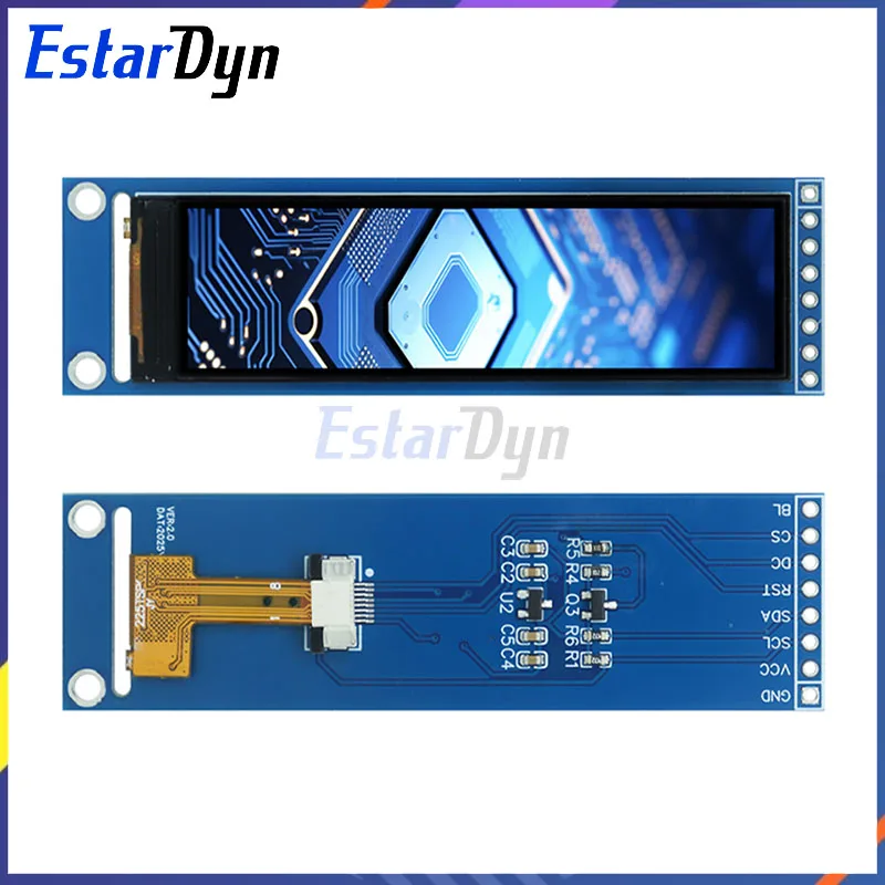 Estardyn 2,25 pulgadas TFT LCD ST7789 pantalla pequeña 76*284 módulo LCD pantalla a color SPI de vista completa
