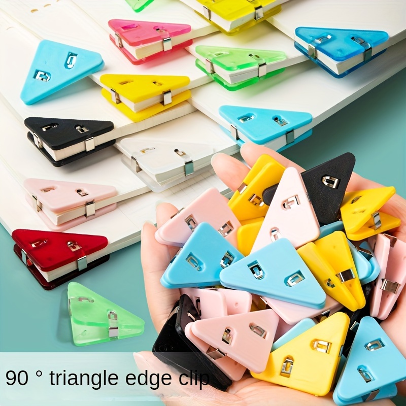 5/10/50pcs Creative Triangle Clip Bill Clip Book Paper Corner Clip Binder Clip For Desk Storage Shelf Office Desktop Organizer
