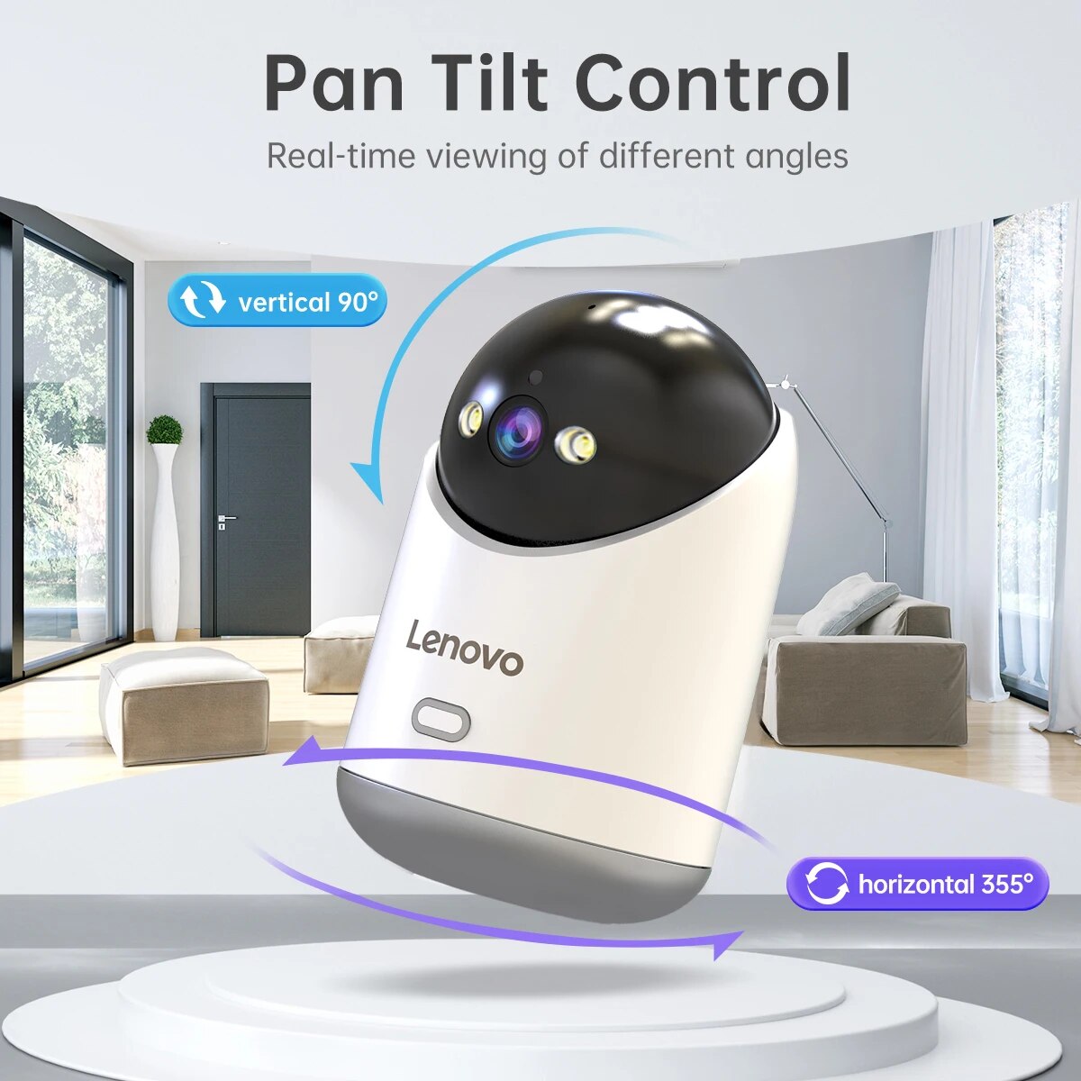 레노버 3MP 5G WiFi 스마트 미니 PTZ IP 카메라 실내 홈 무선 자동 추적 CCTV 감시 카메라 보안 베이비 모니터