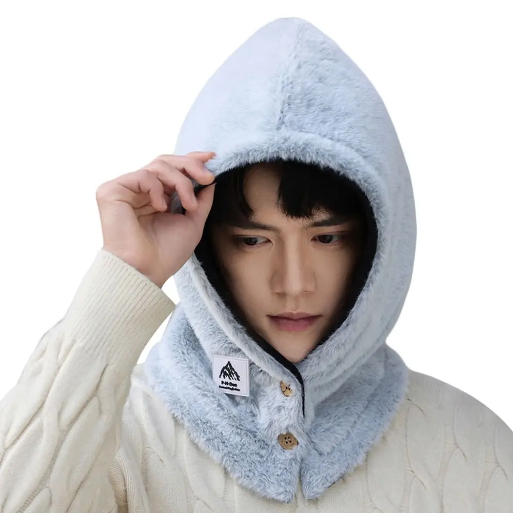 Moda de pelúcia inverno integrado boné cachecol proteção de orelha quente gorro chapéu cachecol macio à prova de vento balaclava chapéu ciclismo