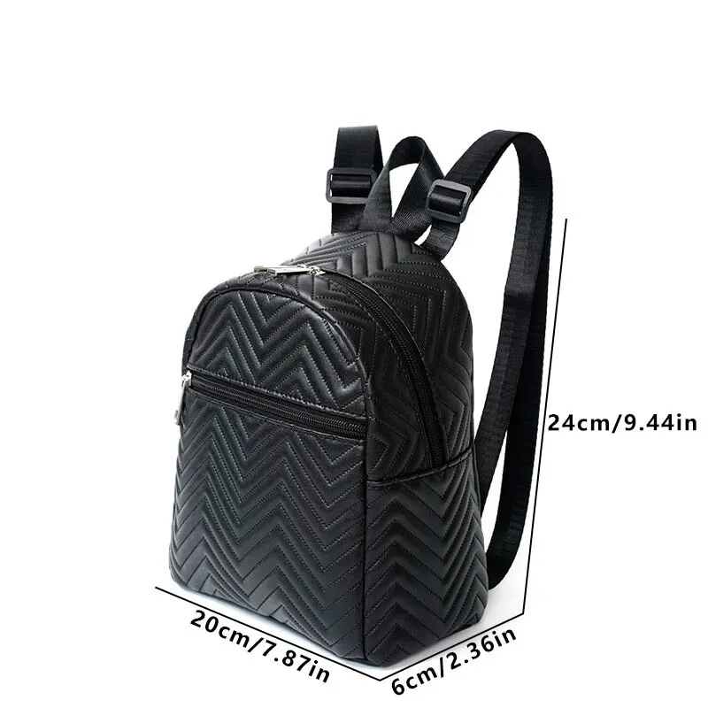 Mini Chevron Funcional Mulheres Moda Mochila Acolchoada