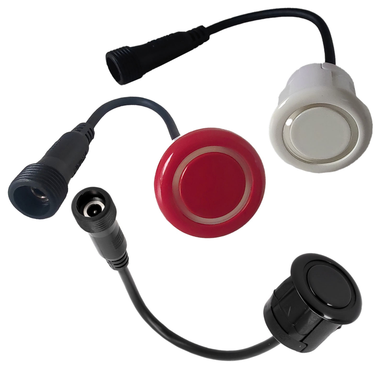 Parkeersensor 18.5mm 23mm Omkeren-Radar Sonde Upgrade 0.14m Kabel Witte Auto Achteruit Inparkeren waterdichte Sensor Geluid