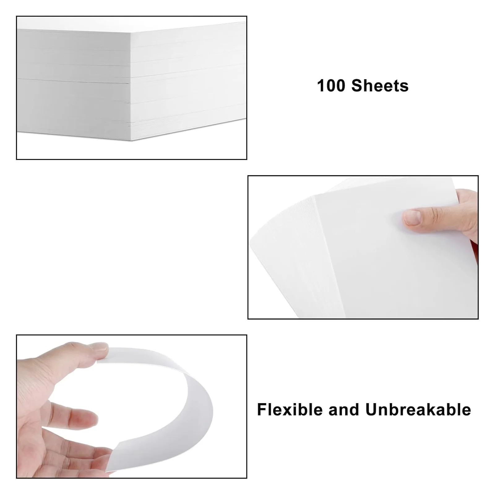 HUSPER 100 feuilles de papier photo brillant 4x6 pouces 180/200/230 G/m2 jet d'encre simple face Compatible avec dos gris pour une utilisation au bureau à domicile