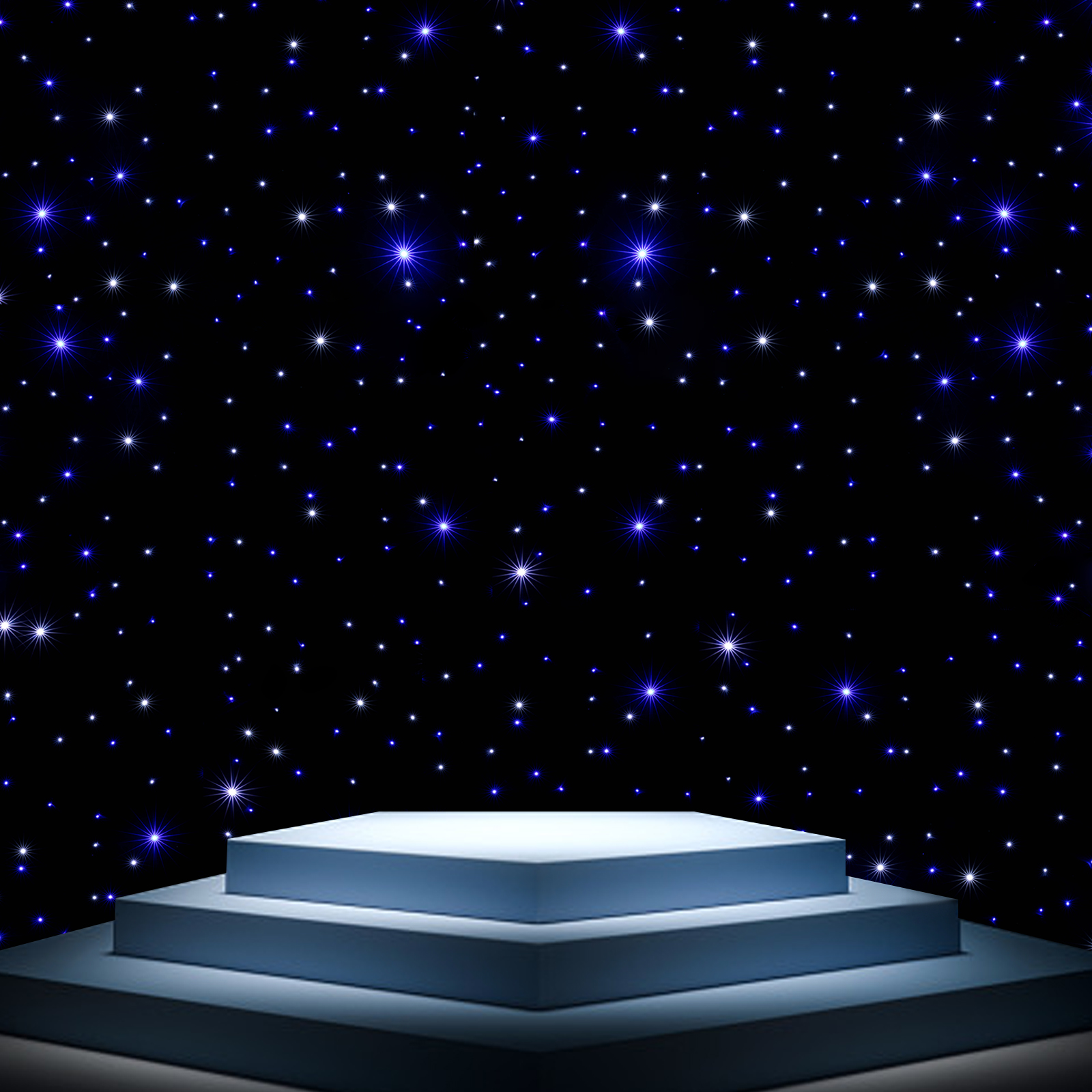 Black LED Stage Star Backdrop(Easy to Use) - Foldable&Truss Mountable(Multiple Holes), Remote Control&4 Modes(Auto/DMX512