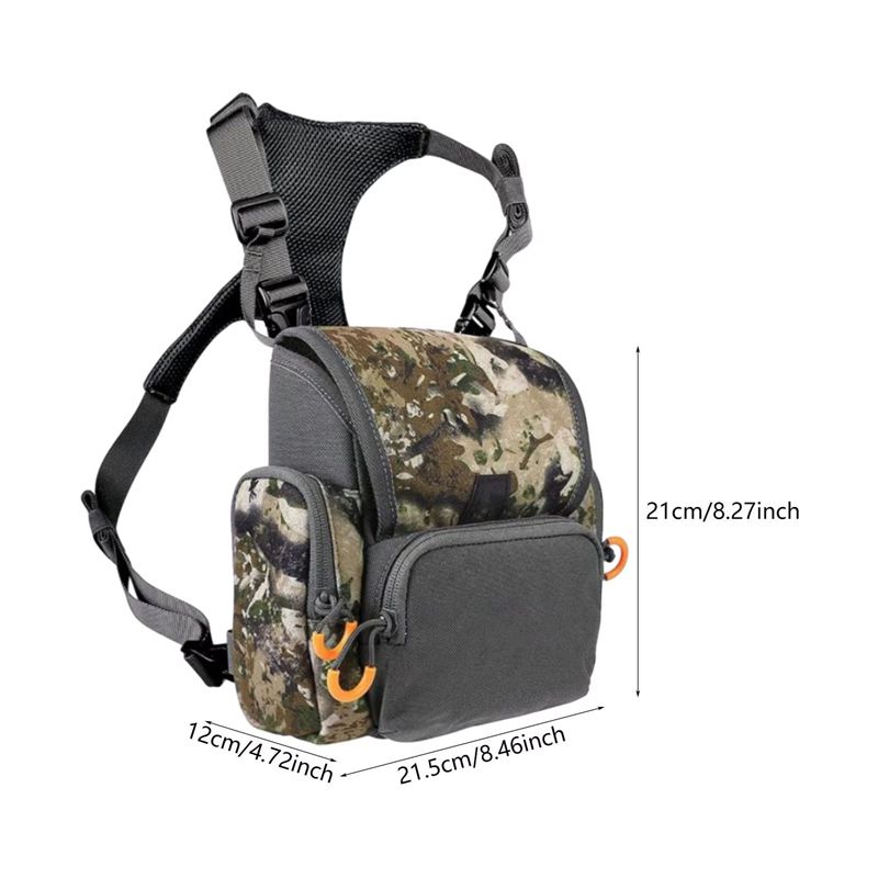 Arnês binocular pacote de peito tático ajustável grande capacidade camuflagem bino caso com telêmetro bolsa à prova dwaterproof água