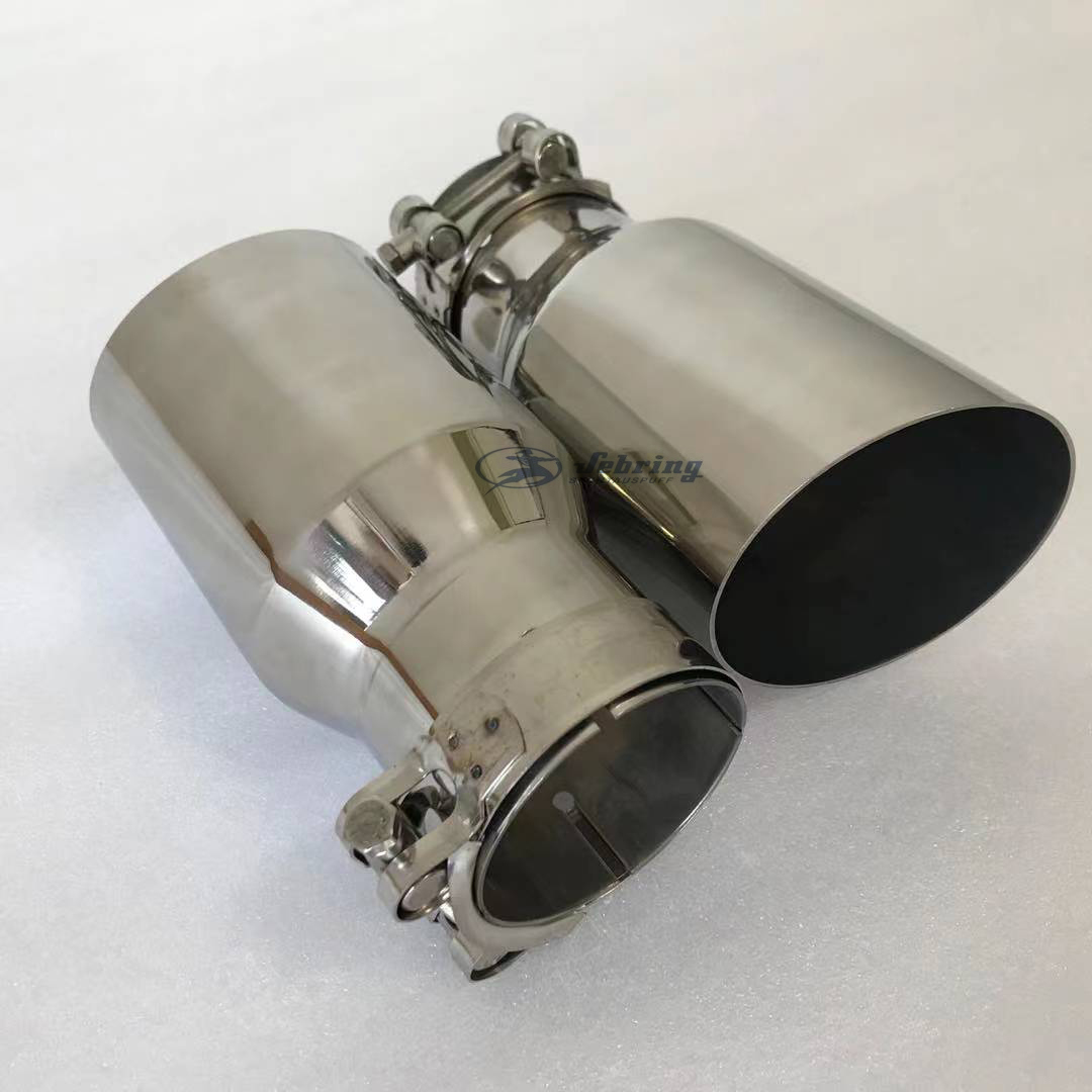 傾斜エッジステンレス鋼ユニバーサル自動車排気管accessorie修正先端