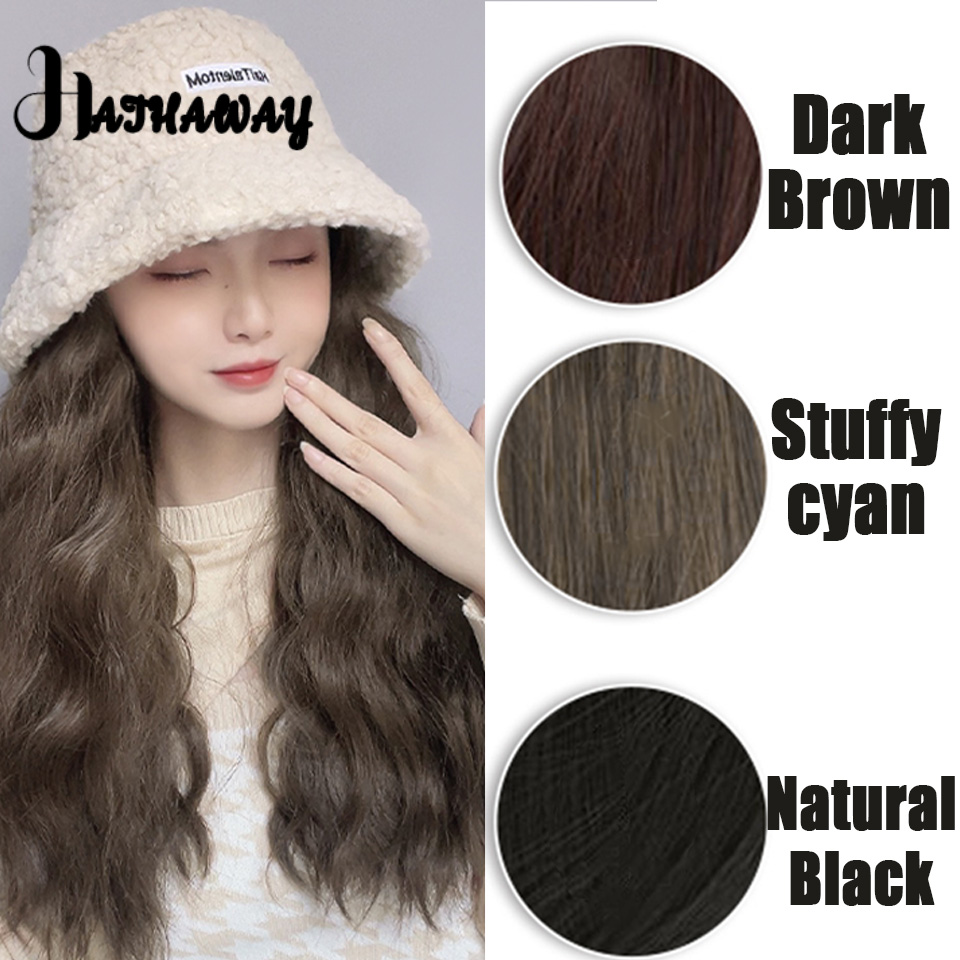 女性のジャージー爆発的なヘッドギア合成かつら、ラムヘア、フィッシャーマンズハット、1つ、オンラインファッション、冬、秋