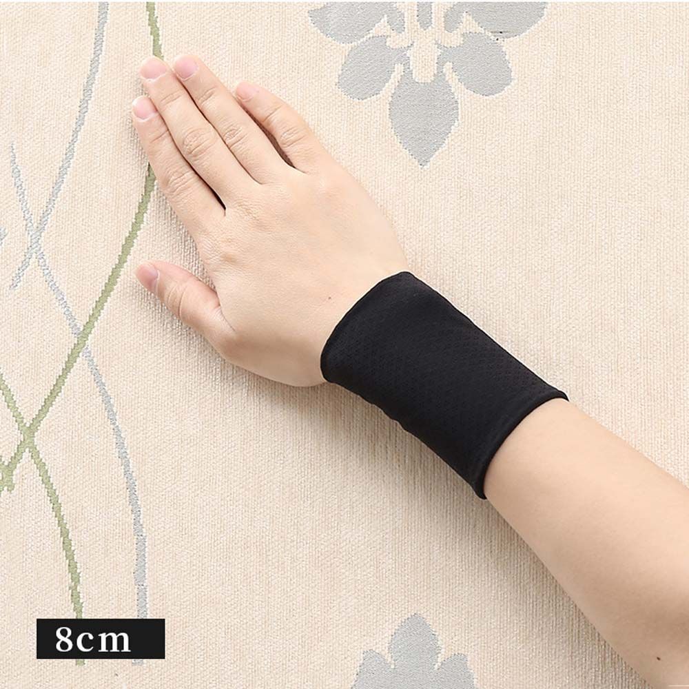 Muñequera deportiva de seda de hielo para hombre y mujer, protector solar elástico, transpirable, fina, para deportes al aire libre, Verano