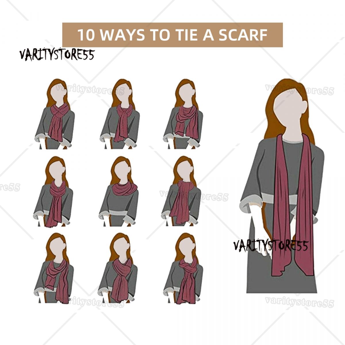 Шарф женский теплый длинный мягкий, с кисточками