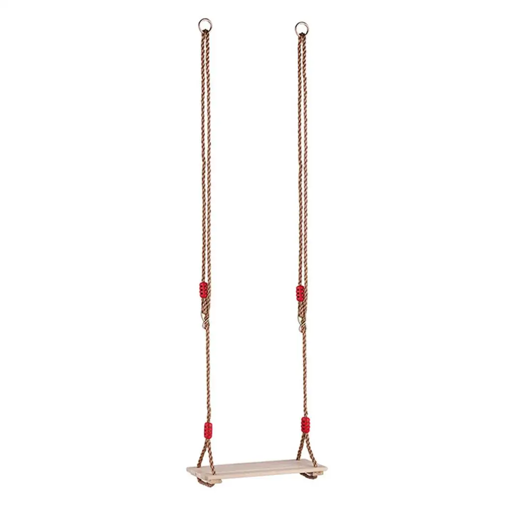 Asiento de columpios colgantes de madera con cuerda ajustable de 180cm de longitud, accesorios de juego de columpio de repuesto para asiento de columpio