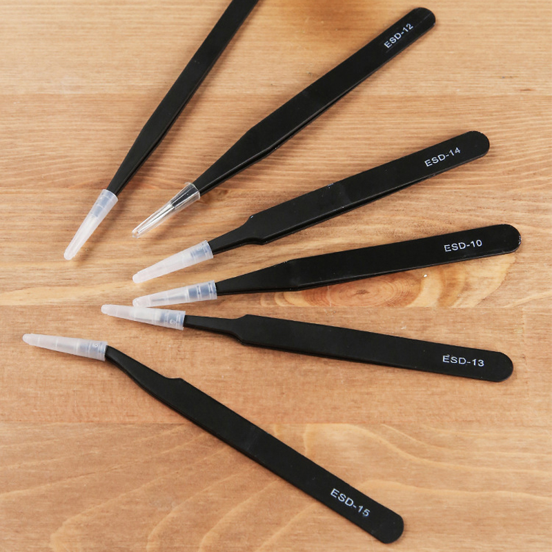 1 шт., антистатический пинцет из нержавеющей стали