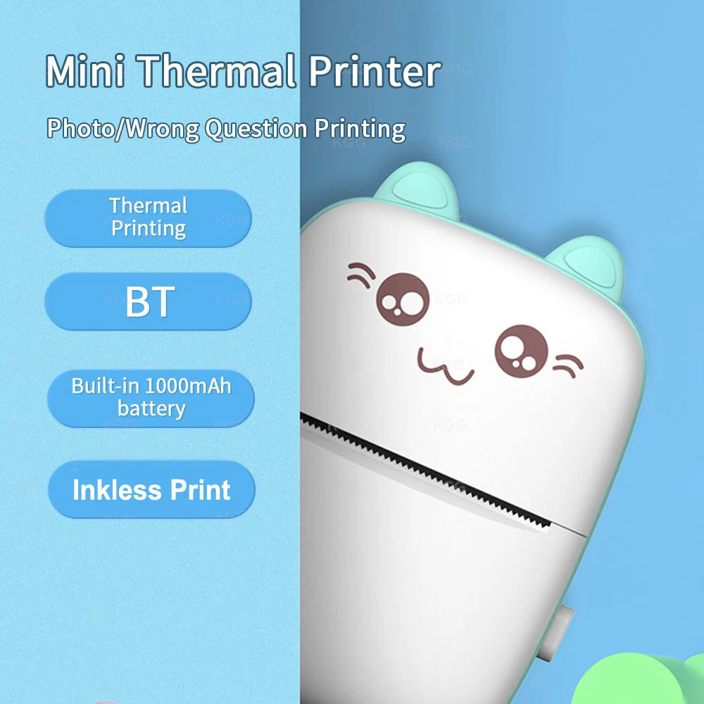Draagbare Mini Thermische Printer Draadloos BT 203 dpi Foto Label Memo Verkeerde Vraag Afdrukken Papier USB Kabel Imprimante Draagbare