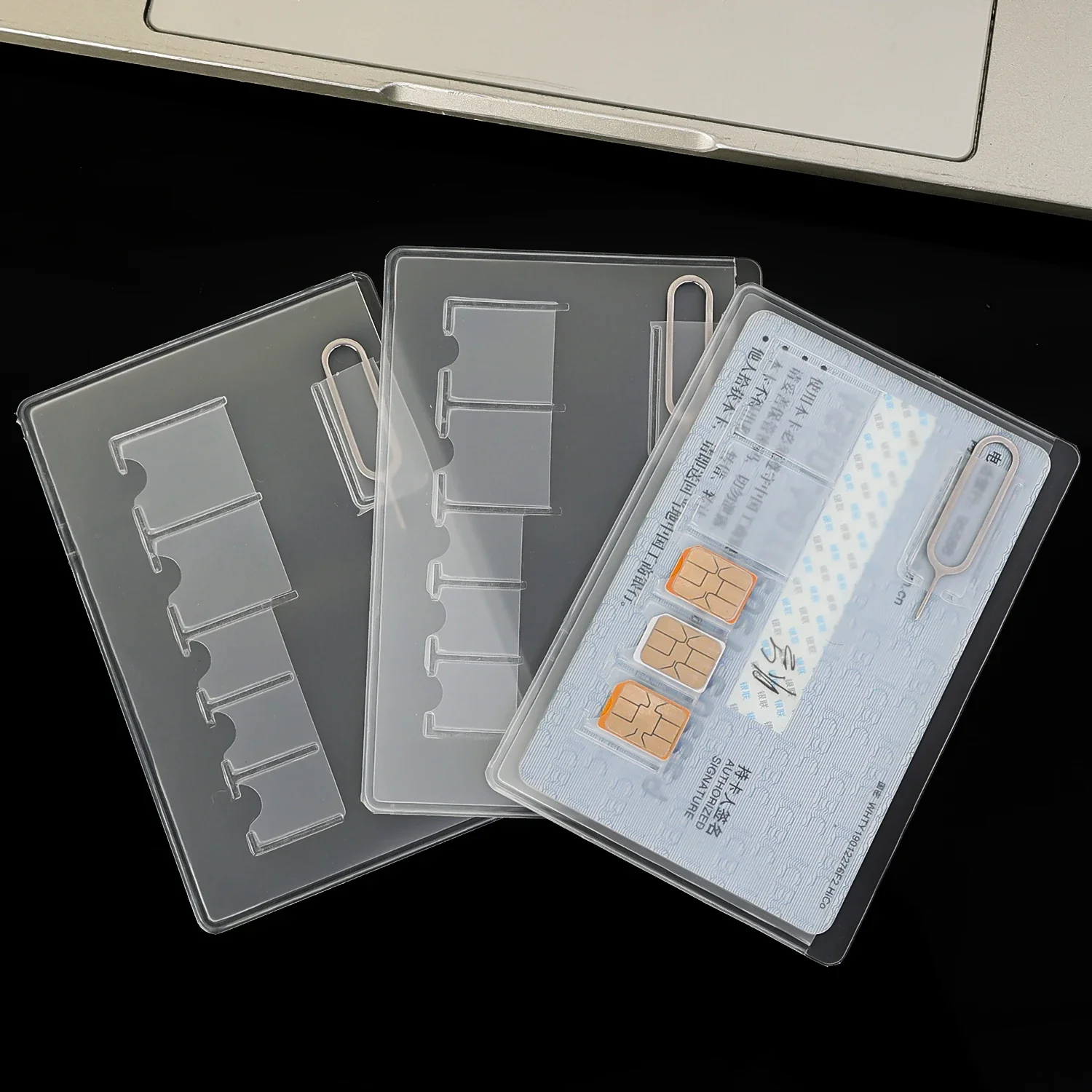 Portable SIM Card Ejector Nano Memory Cards Protector Holder Anti-lost Slim Card Slots Storage Case for Micro SIMcards Bag