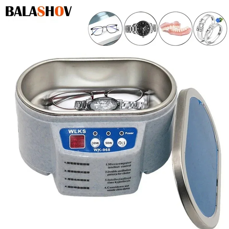 600ml tragbare Ultraschall reiniger Schmuck Teile Brille Prothese falsche Zähne Uhr Waschmaschine Wanne Doppel frequenz Vibration