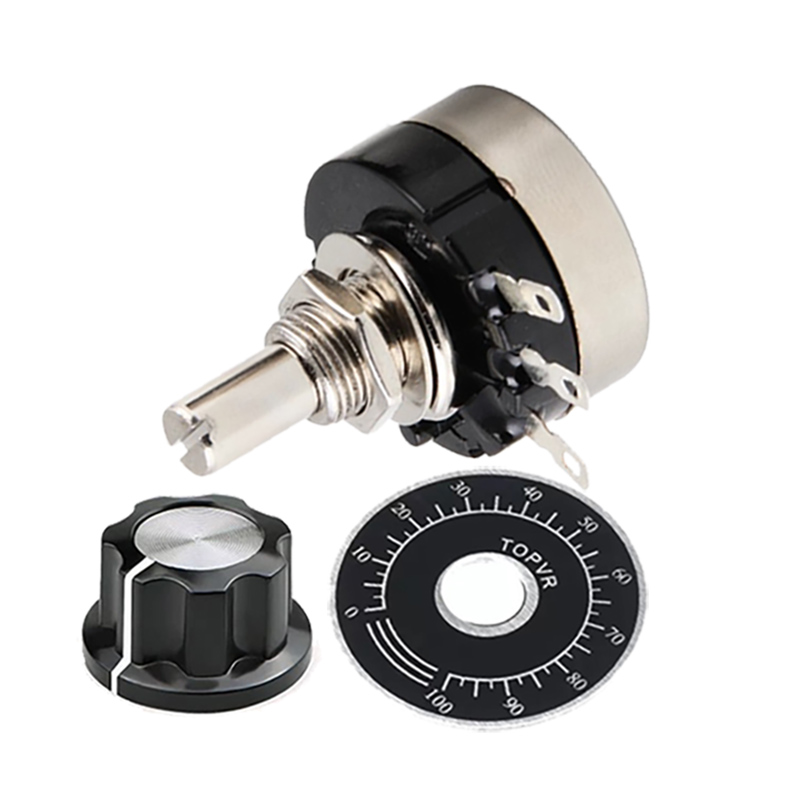 RV24YN20S 1 Juego (3 uds) potenciómetro de película de carbono 1K 2K 5K 10K 20K 50K 100K 1M Ohm cono giratorio único con perilla A03 con Dial