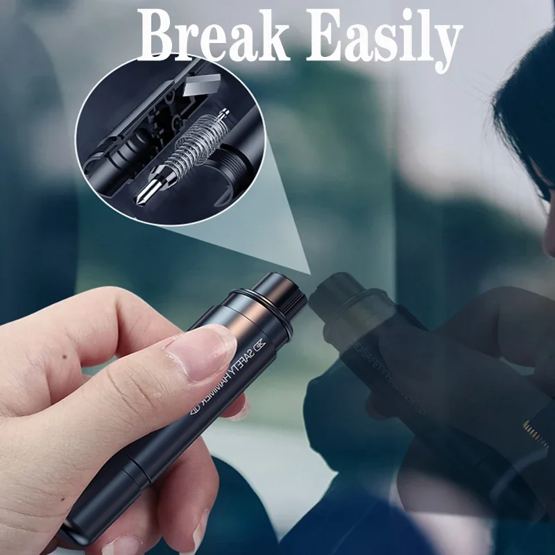 รถความปลอดภัยค้อนฉุกเฉิน Glass Breaker เครื่องตัดเข็มขัดนิรภัยเหล็กทังสเตนความแข็งสูง 2 in 1 เครื่องมือกู้ภัยอุปกรณ์เสริมอัตโนมัติ