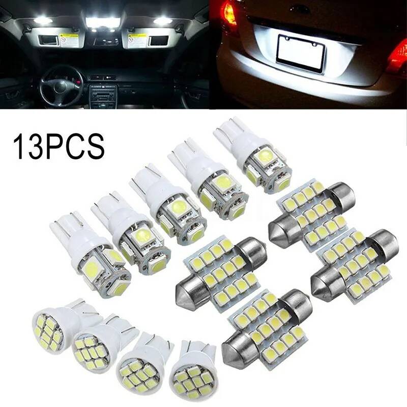 Ampoule de voiture T10 6000K SMD LED de remplacement pour plaque d'immatriculation/ampoules de lecture, lumière intérieure blanche au xénon, 10 à 42 pièces