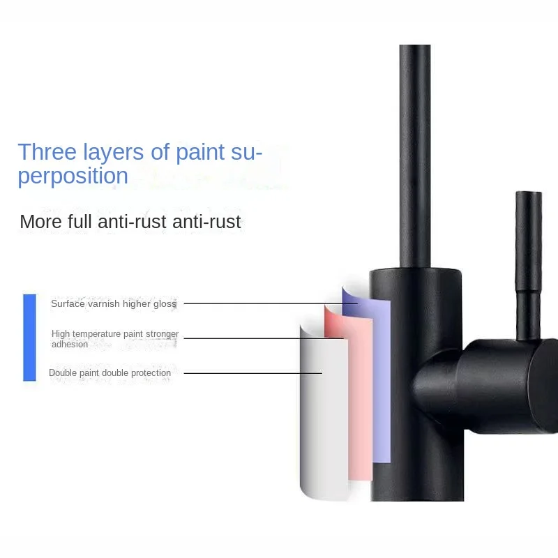 Кран из нержавеющей стали матовый черный с обратным осмосом