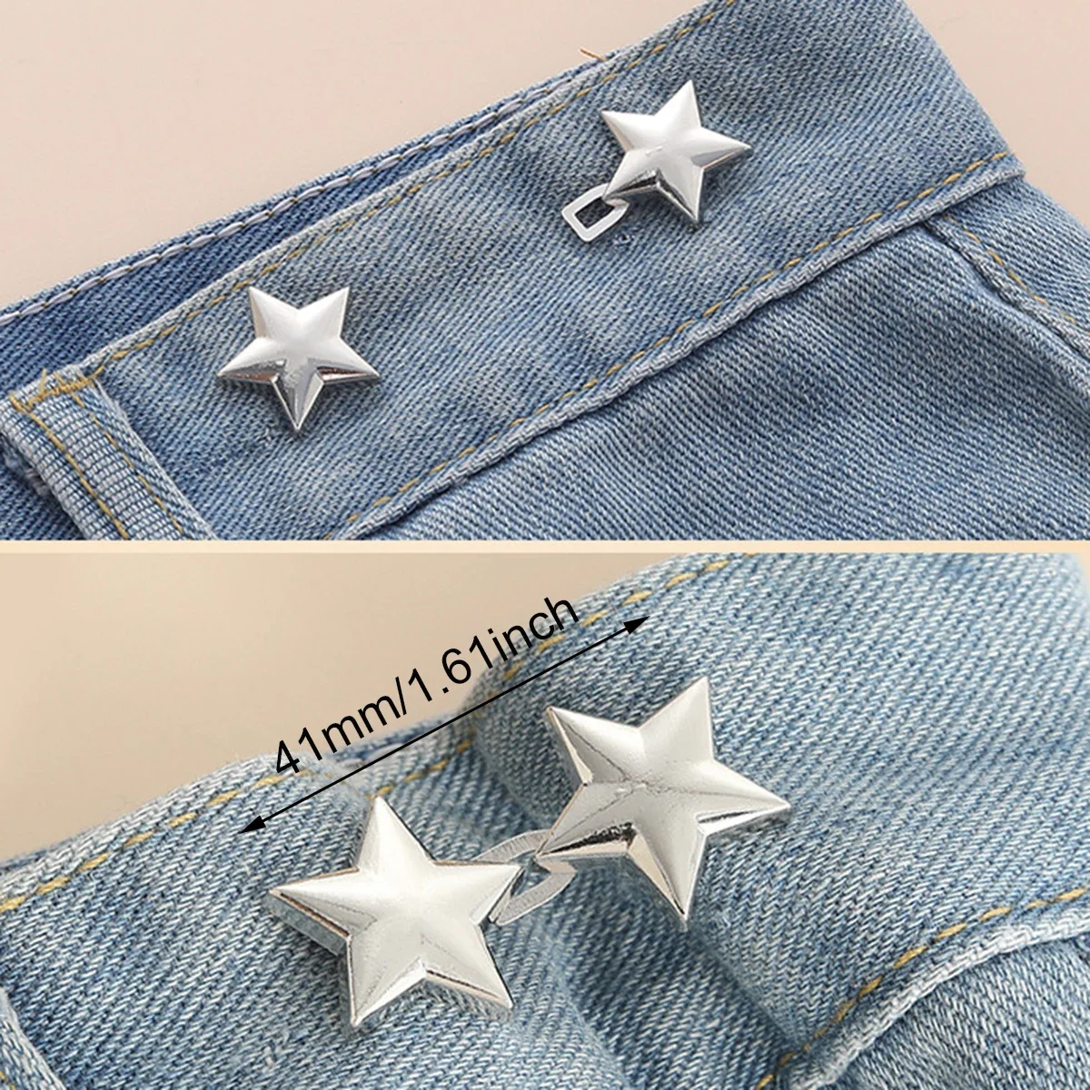 1 par de botones vaqueros, Clips ajustables para pantalones, faldas, tensor de cintura, hebilla, botón a presión, ajustador, Pin para pantalones, botón retráctil