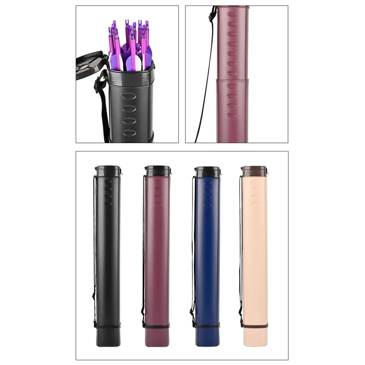 BAAU Composite Recurve Bow PP Telescopic Barrel ยิงธนูกลางแจ้ง Barrel อุปกรณ์จัดเก็บข้อมูล สีดํา