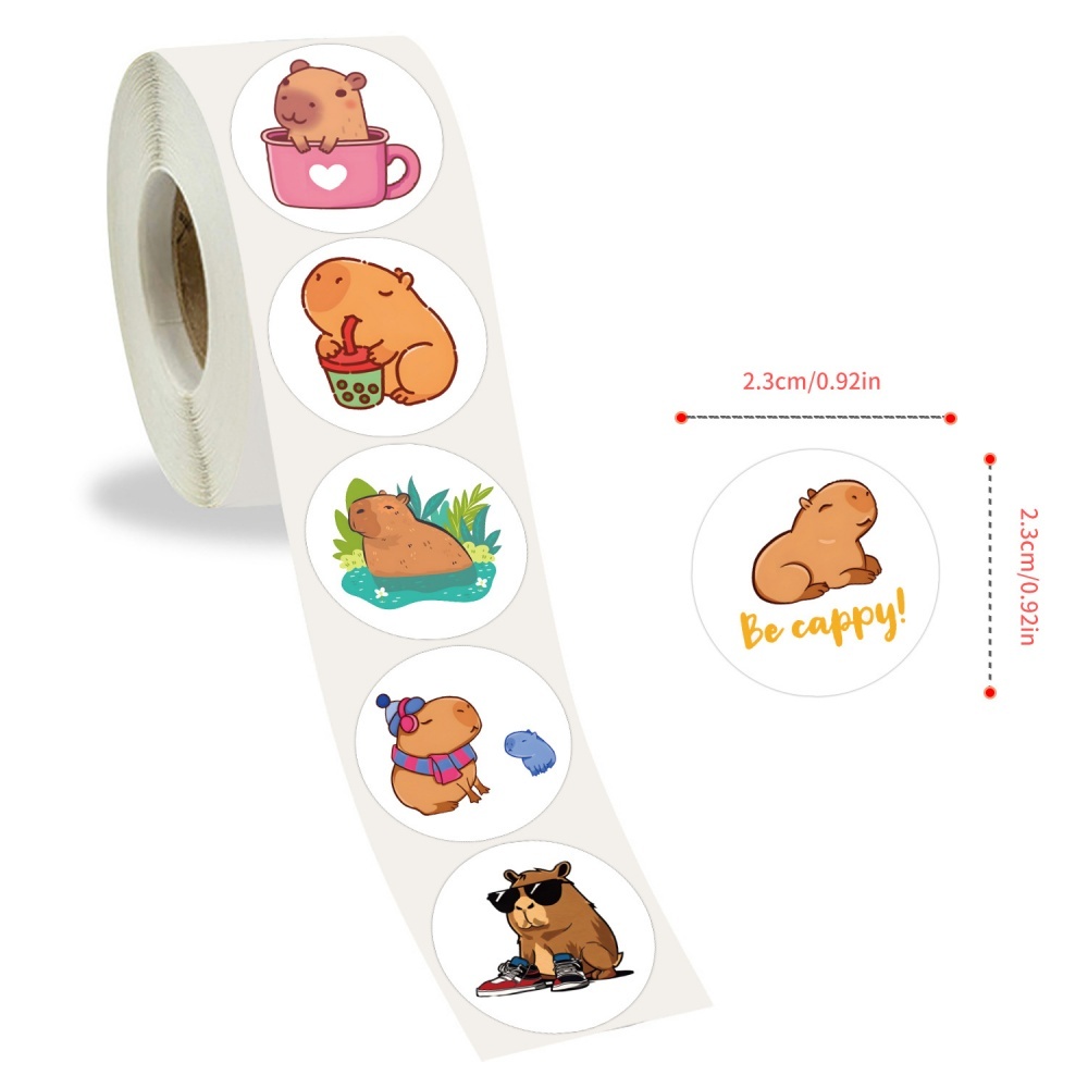 100-500pcs Plump Capybara Stickers paper Cute Cartoon Water dol Animals Stickers DIY Scrapbook Water dolphin Adhesive Labels