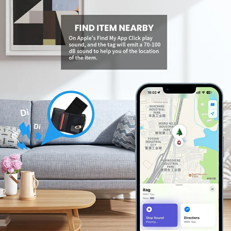 Rsh smart ultra dünne Mini-GPS-Locator-Tracking-Gerät drahtlose wiederauf ladbare Position Brieftasche Tracker-Karte funktioniert mit Apple finden meine