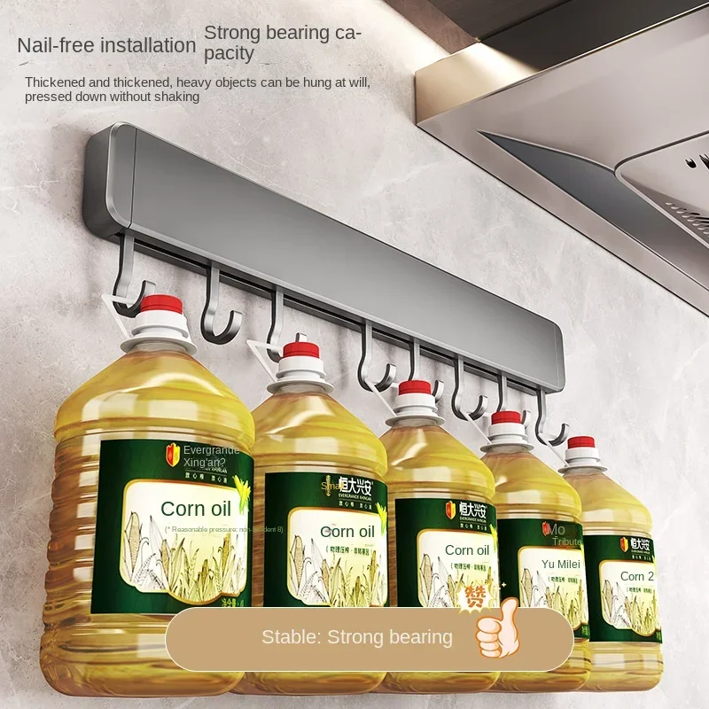 เครื่องครัว Hooks Rack Organizer ชั้นวางของติดผนังช้อนผู้ถือเครื่องครัวอุปกรณ์เสริม