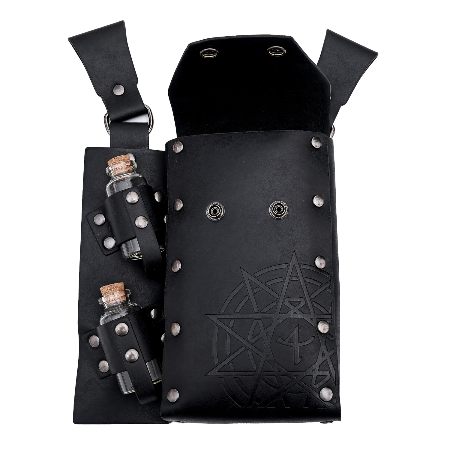 Middeleeuwse Alchemy Fles Heuptas HealerPotion Fles PU Lederen Pouch Props Cosplay Kostuums Gothic Retro Riem Taille Pouch