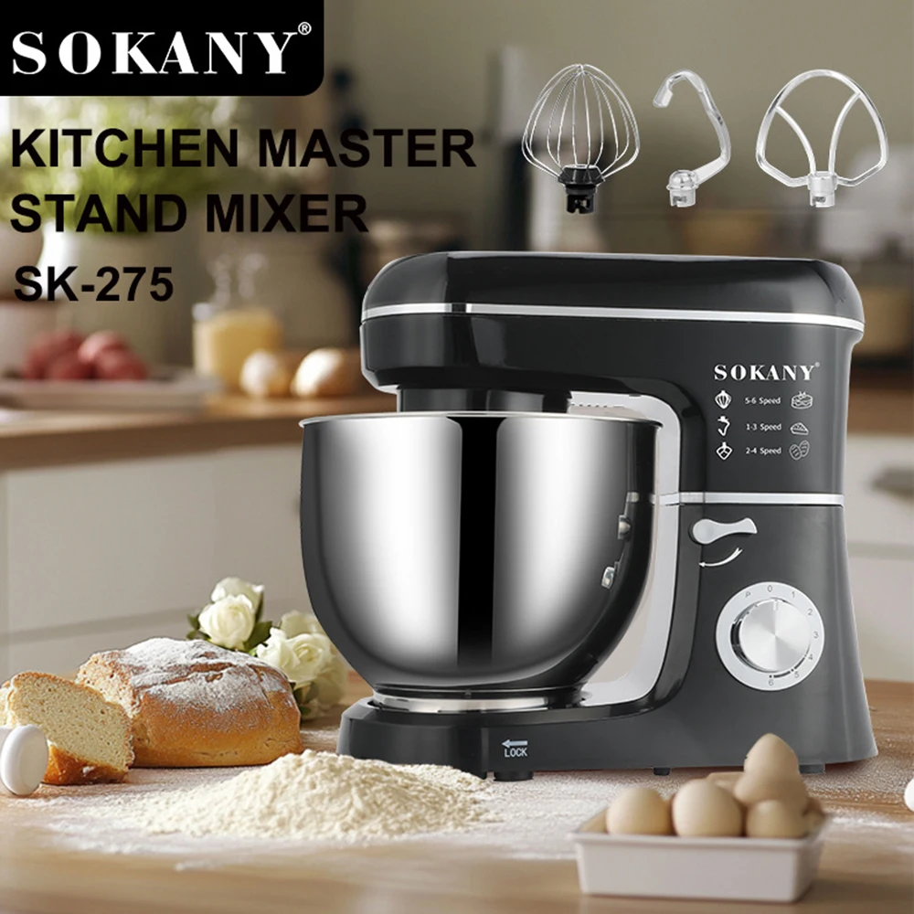 Electric Stand Mixer, 8L Large Capacity, Easy To Mix, Dough Hook, Whisk & Mixer for Baking, Cake & Flour