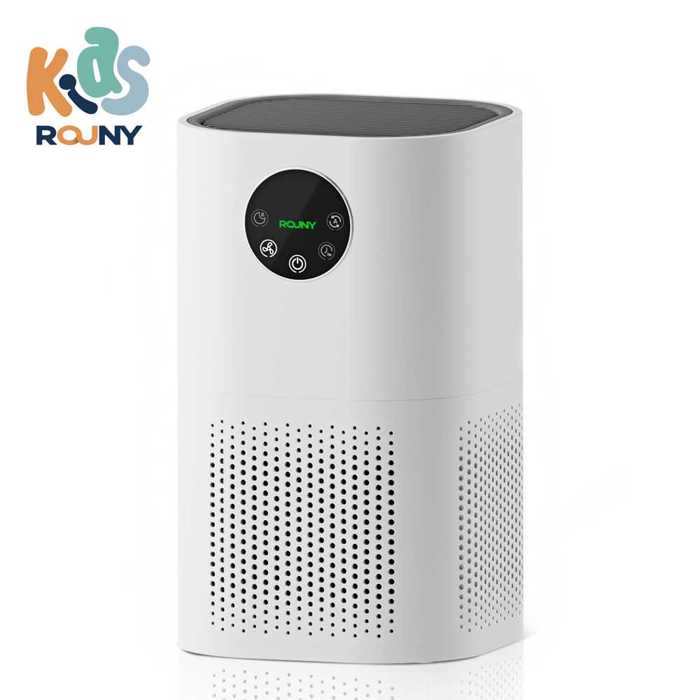 ROUNY slimme luchtreiniger, luchtontgeurende huishoudelijke apparaten, 4 snelheden aanpassen met stille slaapuitrusting, 25dB laag geluidsniveau, wit