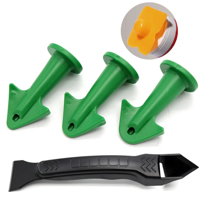 Prodrill 5 pièces Kit d'outils de calfeutrage applicateur de buse de calfeutrage en Silicone ensemble de finition dissolvant de mastic de coulis finition grattoir Edger