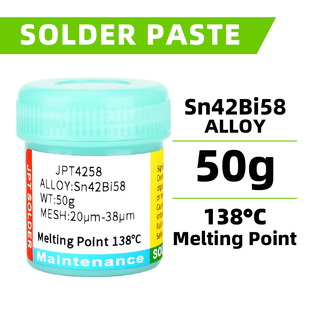 Sn42Bi58 SMD Welding Paste 138 ℃ Low Temperature Lead-free Syringe No Clean Solder Paste For Phone Component Repair