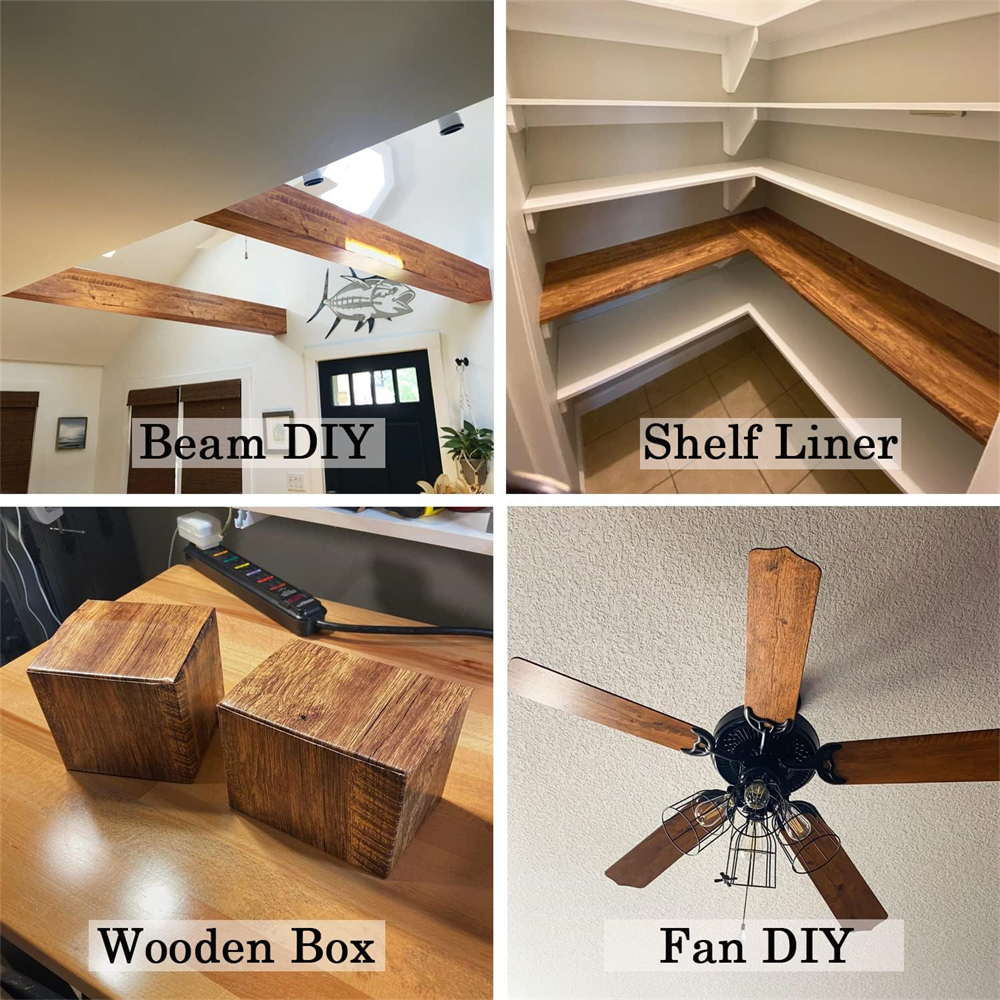 60/80 センチメートル幅木製ステッカー家具壁紙 PVC ウォールステッカー DIY 防水ドアキッチンワードローブキャビネット装飾壁フィルム