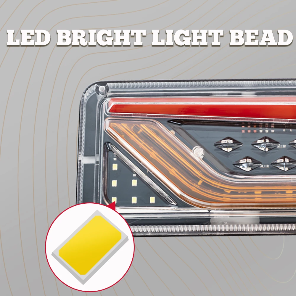 2 PCS 12 V-24 V LED ไฟท้ายรถบรรทุกด้านหลังไฟเลี้ยวเบรคย้อนกลับสัญญาณ Trailer รถบรรทุกรถบัส Camper Carailer หมอกโคมไฟ