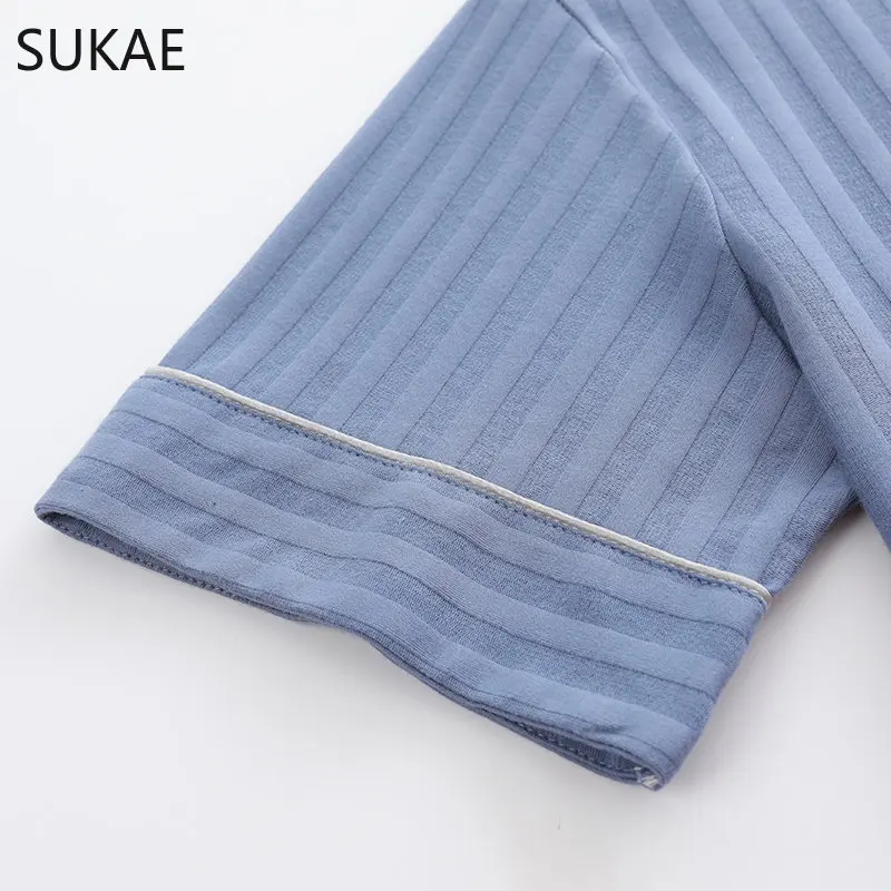 SUKAE Herren Pyjamas Set Sommer Neue Oansatz Weste Shorts Gestrickte Faux Baumwolle Pijamas Freizeit Loungewear Casual Böden Mann Nachtwäsche