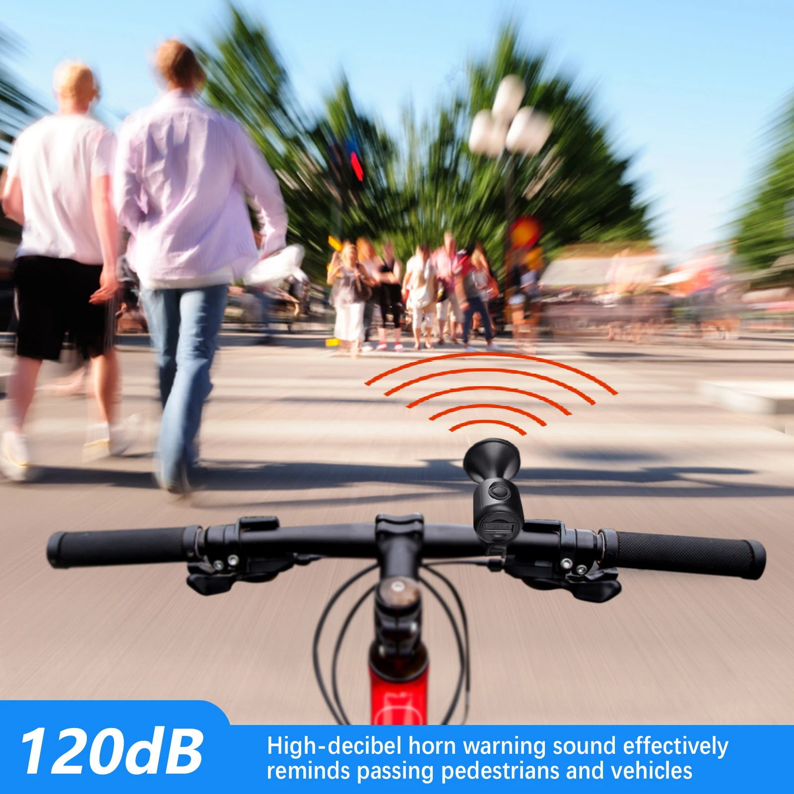สกู๊ตเตอร์จักรยานอิเล็กทรอนิกส์ Bell 120 DB E-BIKE ไซเรนทรัมเป็ตนาฬิกาปลุกขี่จักรยานเสียงคําเตือนความปลอดภัยจักรยาน Part