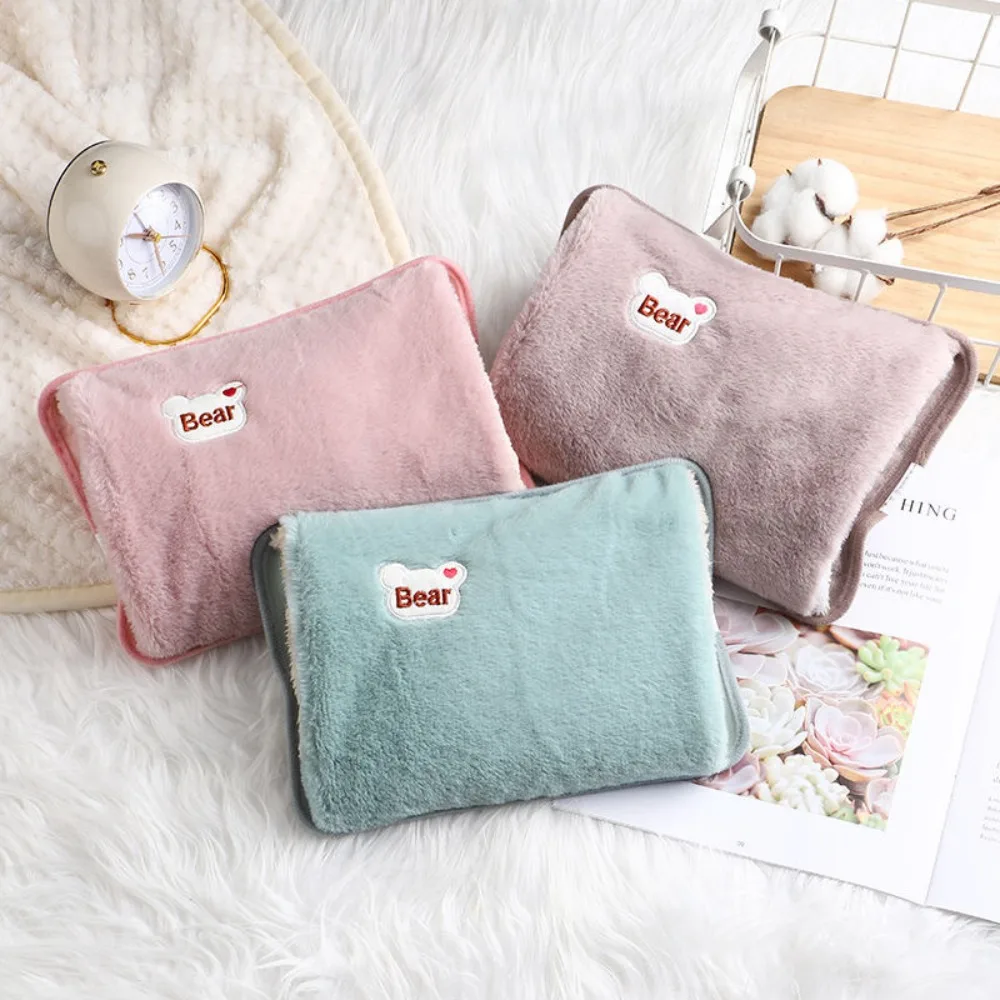 ไฟฟ้าน้ําร้อนกระเป๋าReusable Plushน้ําร้อนขวดEUปลั๊กชาร์จเครื่องทําความร้อนน้ํากระเป๋าฤดูหนาวWarm Hand Pocket