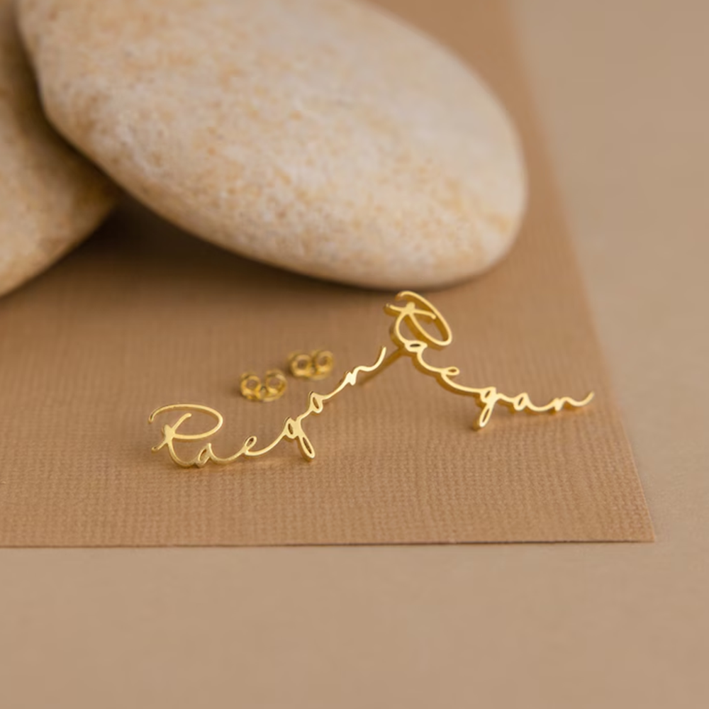 Customized Name Earrings for Personalized Daily Wear, Handmade Minimalist Jewelry, Perfect Gift for Mothers and Ladies