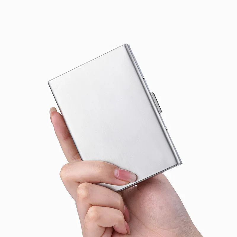 RFID Anti Theft Metal Purse Men's Ultra-thin Anti Demagnetization Card Holder Women's Credit Card Cover Stainless Steel Wallet