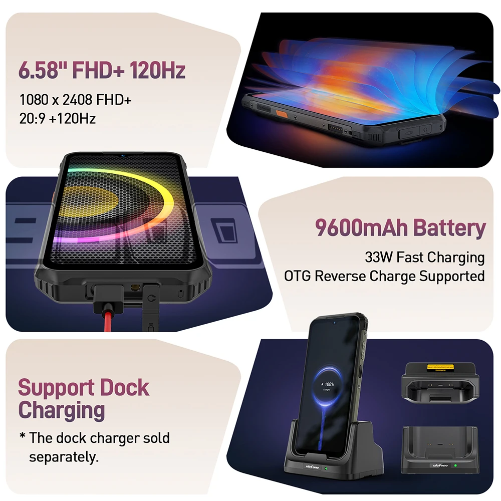 [Мировая премьера] Ulefone Armor 21 16 ГБ ОЗУ 256 ГБ ПЗУ Android 13 G99 64 МП 9600 мАч Global, 50 МП, 33 Вт, 120 Гц