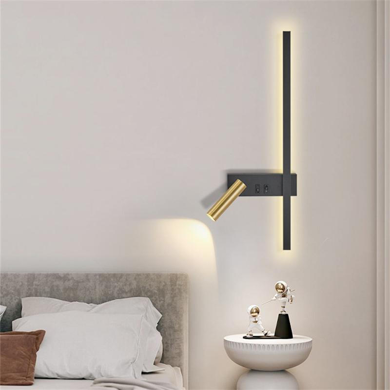 Lámpara de pared nórdica moderna y creativa, led simple para sala de estar, fondo de sofá, lámpara decorativa de pared, lámpara de lectura, lámpara de noche para dormitorio