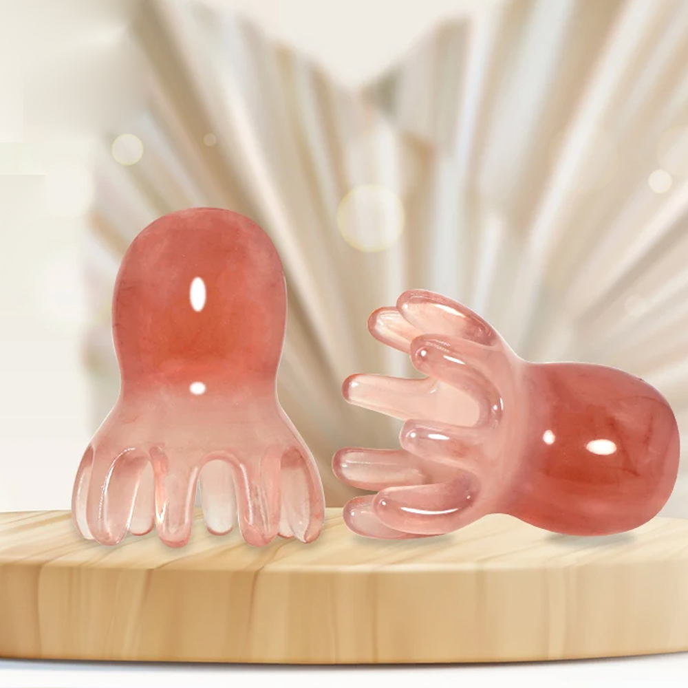 Смола расческа в виде осьминога, милый массажер для головы, уход за волосами, меридиан, соскабливание, массаж головы, акупунктура, спа, инструмент для массажа здоровья Гуа Ша