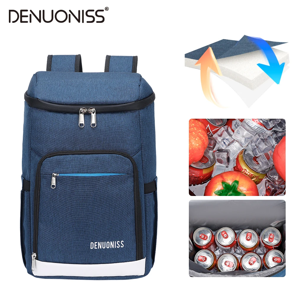 DENUONISS Phù Hợp Dã Ngoại Mát Ba Lô Làm Dày Chống Thấm Nước Lớn Túi Giữ Nhiệt Tủ Lạnh Tươi Giữ Nhiệt Cách Điện Túi