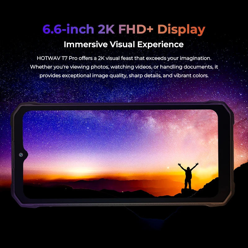[Mundo premeire] smartphone robusto hotwav t7 pro 6.6 ''fhd + 2k 6280mah 12(6 + 6)gb 256gb celular 64mp android 13 celular