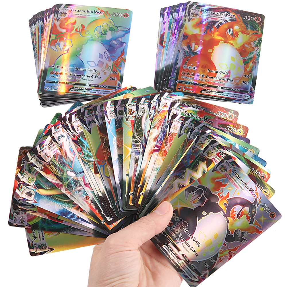 100 шт. английские карты покемонов Vstar V VMAX GX MEGA EX Shining Arceus Cards Game Battle Trainer Collection Booster Box