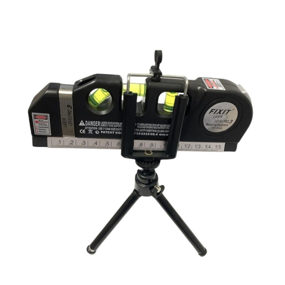 Laser Level Line Tool Mehrzweck-Laser Level Kit Standard Cross Line Laser 8 Fuß Maßband Lineal mit Metallstativ
