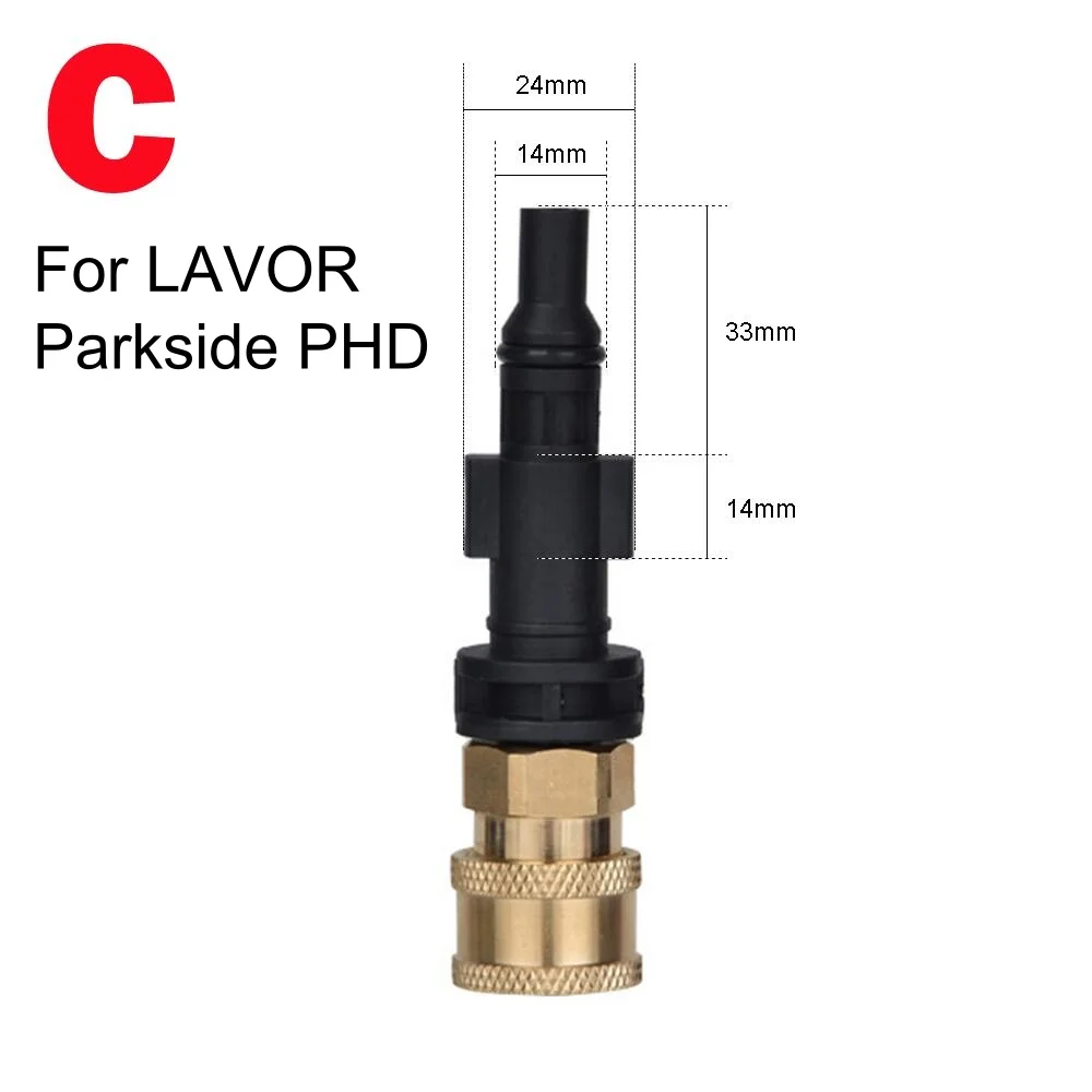 Adaptador de pistola de lavado a presión Tot, boquilla de conector de enganche rápido de 1/4 "para Karcher LAVOR AR Blue Nilfisk M22