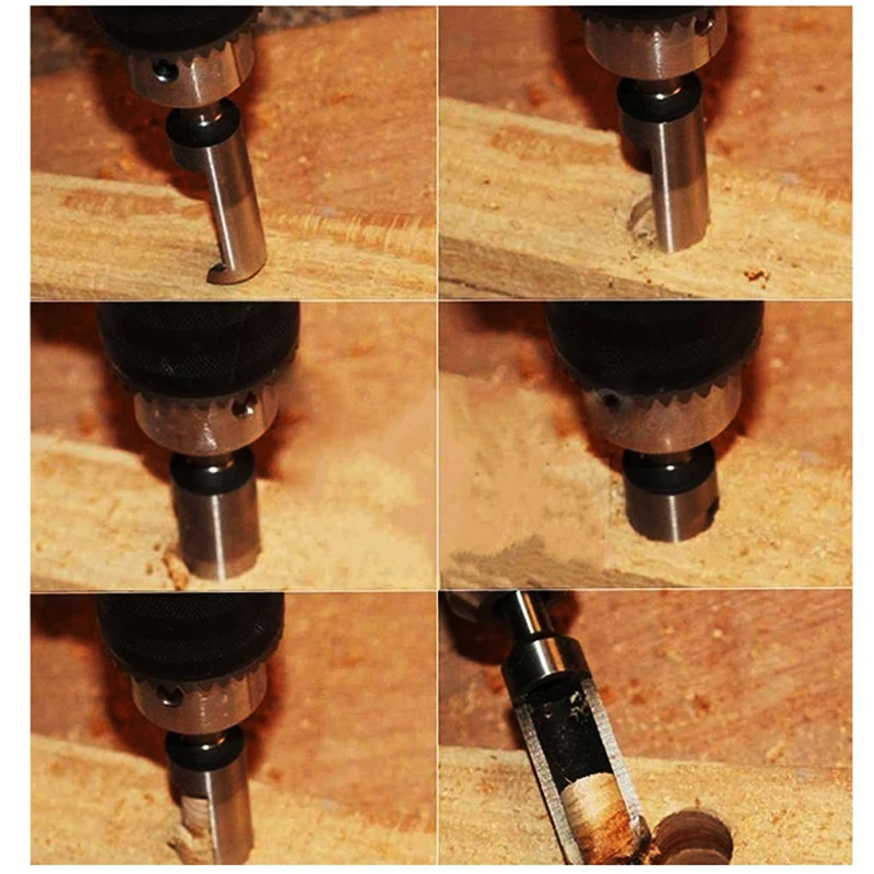 Wood Plug Cutter Drill Bit Set Straight Hole Saw Opener Router Boring Tool Tenon Deep Cork Knife Hex Shank Carpentry Woodworking