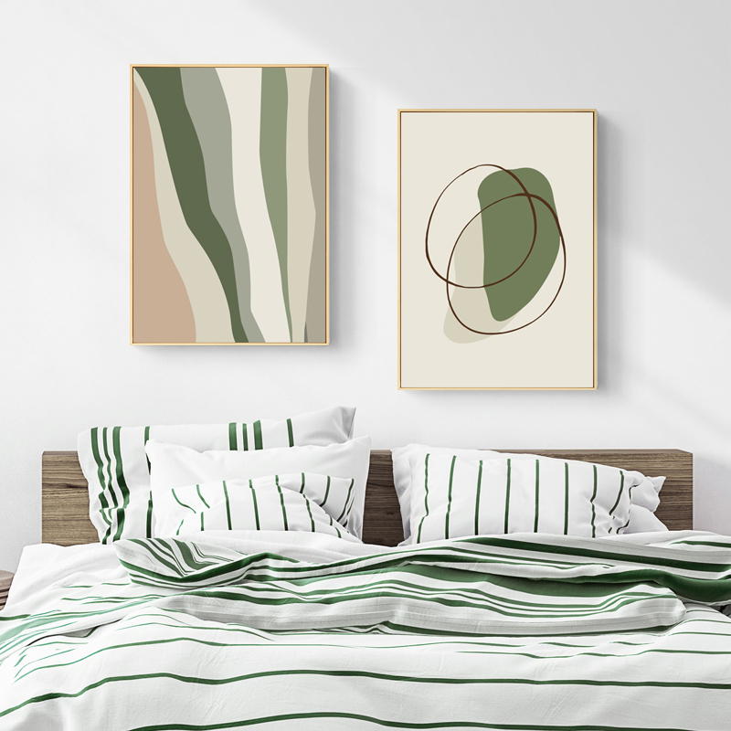 Moderne Kunst, abstrakte Formen, Illustrationen, Linien, botanischer Boho-einfacher Stil, Wandkunst, Leinwandgemälde, Heimdekoration